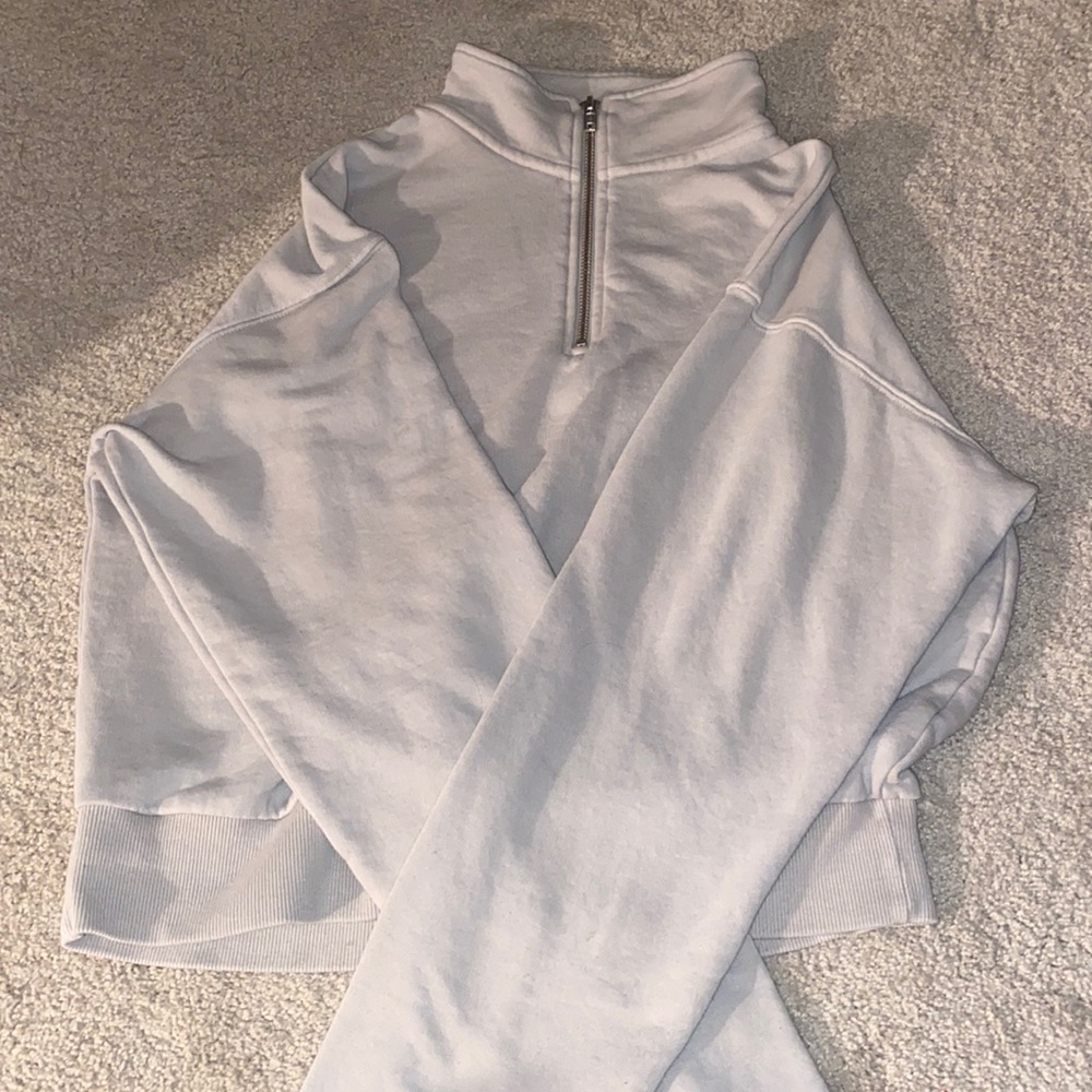 crème colored half zip jacket